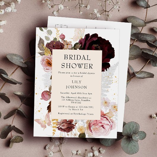 Elegant Modern Blush Roze Goud Vrijgezellenfeest Uitnodiging Briefkaart