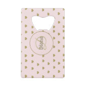 Elegant Modern Blush Roze Initialen Monogram Creditkaart Flessenopener (Achterkant)