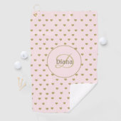 Elegant Modern Blush Roze Initialen Monogram Golfhanddoek (Insitu)