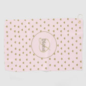 Elegant Modern Blush Roze Initialen Monogram Golfhanddoek (Horizontaal)