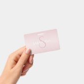 Elegant Modern Blush Roze Ombre Naam & Monogram Badge (Handheld)