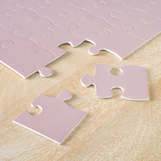 Elegant Modern Blush Roze Ombre Naam & Monogram Legpuzzel (Zijkant)