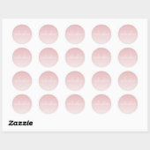 Elegant Modern Blush Roze Ombre Naam & Monogram Ronde Sticker (Vel)