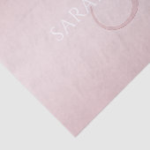 Elegant Modern Blush Roze Ombre Naam & Monogram Tissuepapier (Detail)