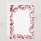 Elegant Modern Blush Roze Pioen Bloemen Bruiloft Save The Date (Achterkant)