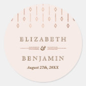 Elegant Modern Blush Roze Rose Gold Foil Ronde Sticker (Voorkant)