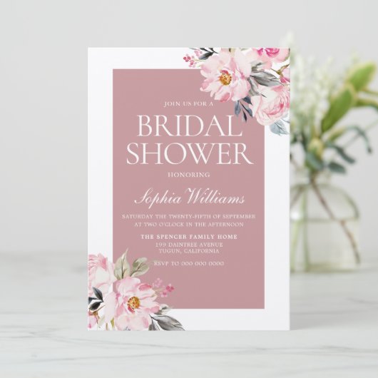 Elegant modern Blush roze Vrijgezellenfeest Kaart (Staand voorkant)