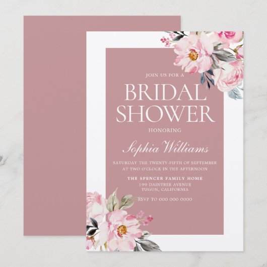 Elegant modern Blush roze Vrijgezellenfeest Kaart (Voorkant / Achterkant)