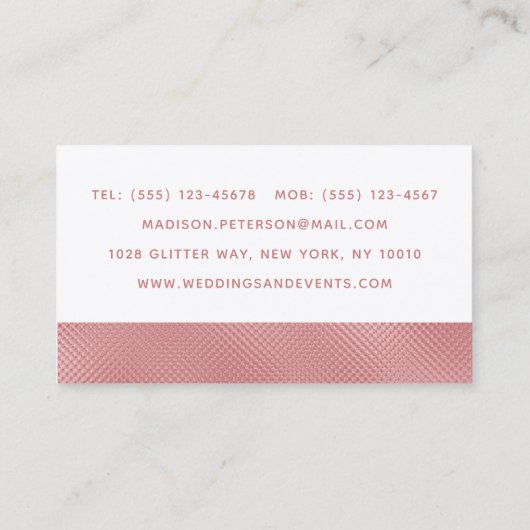 Elegant Modern Blush Shimmer Girly Chic Stylish Bu Visitekaartje (Achterkant)