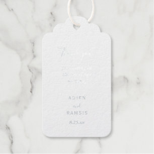 Elegant modern Blush Silver Wedding Folie Gift Lab Cadeaulabels