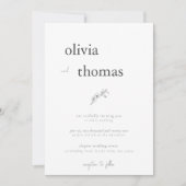 Elegant Modern Boho Black White Orchid Wedding Kaart (Voorkant)