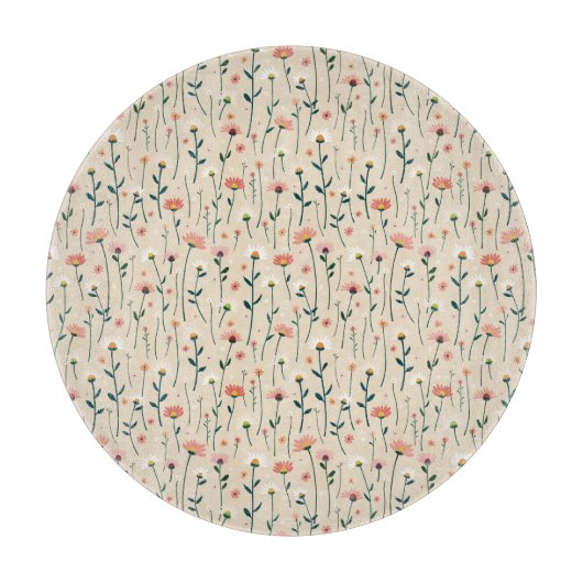 Elegant Modern Boho Chic Wildflower Snijplank (Voorkant)