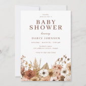 Elegant Modern Boho Floral Baby Shower Kaart (Voorkant)