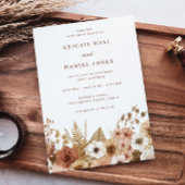Elegant Modern Boho Floral Wedding Kaart
