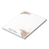 Elegant Modern Boho Pampas Grass Foliage Notitieblok (Linkerzijde)