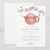 Elegant Modern Boho Roos Gold Orchids Bridal Tea Kaart (Voorkant / Achterkant)