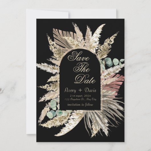 Elegant modern boho terracotta redt de datum kaart (Voorkant)