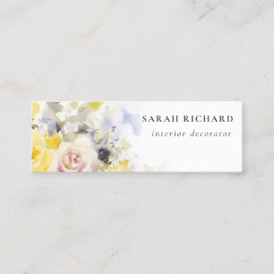 Elegant Modern Boho Vintage Kleurrijk Roos Bloemen Mini Visitekaartje