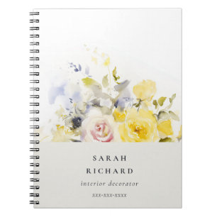 Elegant Modern Boho Vintage Kleurrijk Roos Bloemen Notitieboek