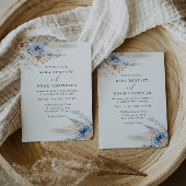 Elegant Modern Boho Waterverf Flowers Wedding Kaart