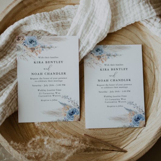 Elegant Modern Boho Waterverf Flowers Wedding Kaart