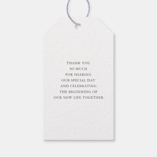 Elegant Modern Boho Wedding Bedankt Foto Cadeaulabel (Achterkant)