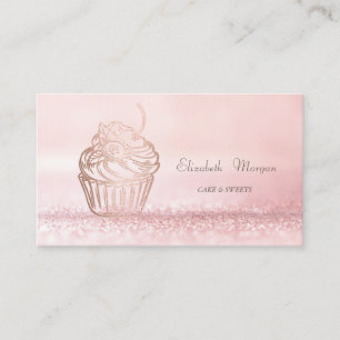 Elegant Modern Bokeh Cake Sweets, Cupcake Visitekaartje