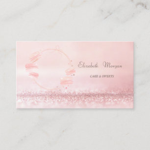 Elegant Modern Bokeh Cake Sweets Macarons Visitekaartje