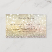 Elegant Modern Bokeh Gold Glitter Dress Visitekaartje (Achterkant)