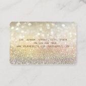 Elegant Modern Bokeh, Gold Stripe Lotus Visitekaartje (Achterkant)