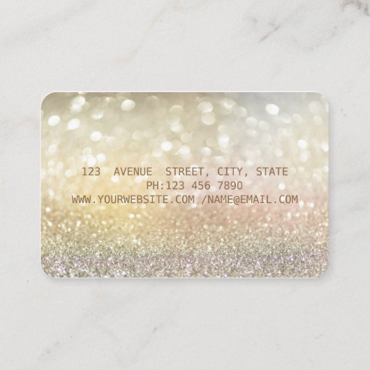 Elegant Modern Bokeh, Gold Stripe Lotus Visitekaartje (Achterkant)