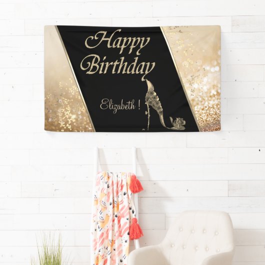 Elegant Modern Bokeh, Luminous, Flowers High Hiel Spandoek (Insitu)