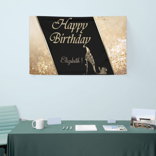 Elegant Modern Bokeh, Luminous, Flowers High Hiel Spandoek (Beurs)