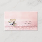 Elegant Modern Bokeh Waterverf Cake Mixer Flowers Visitekaartje (Voorkant)