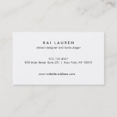 Elegant Modern Bold Zwart en Wit Gestreept Visitekaartje (Achterkant)