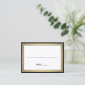 Elegant Modern Border Black & Gold Large Escort / Plaatskaartje (Staand voorkant)