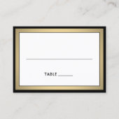 Elegant Modern Border Black & Gold Large Escort / Plaatskaartje (Voorkant)
