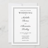 Elegant Modern Border Photo Wedding Kaart (Voorkant)