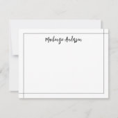 Elegant modern border Square Black and White Notitiekaartje (Voorkant)