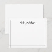 Elegant modern border Square Black and White Notitiekaartje (Voorkant / Achterkant)