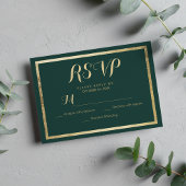 Elegant modern bos groen faux goud RSVP