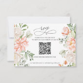 Elegant Modern Botanical Blush Floral QR CODE RSVP Kaartje (Voorkant)