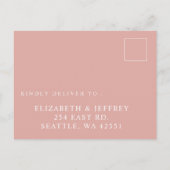 Elegant Modern Botanical Blush Floral RSVP Briefkaart (Achterkant)