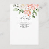 Elegant Modern Botanical Blush Floral Wedding Informatiekaartje (Voorkant)