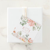 Elegant Modern Botanical Blush Pink Floral Wedding Bedankjes Labels (In situ)