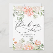 Elegant Modern Botanical Blush Pink Floral Wedding Bedankkaart (Voorkant)
