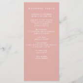 Elegant Modern Botanical Blush Pink Floral Wedding Programmakaart (Achterkant)
