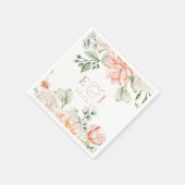 Elegant Modern Botanical Blush Pink Floral Wedding Servet (Hoek)