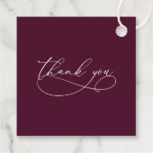 Elegant Modern Botanical Burgundy Floral Wedding Bedankjes Labels (Achterkant)