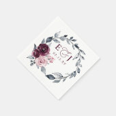 Elegant Modern Botanical Burgundy Floral Wedding Servet (Hoek)